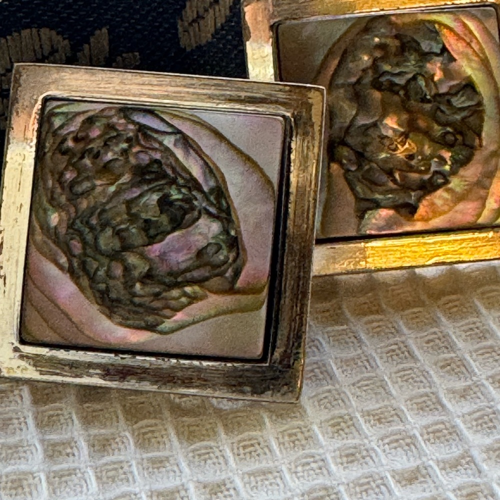 Vintage La Jolla Sterling Silver Abalone Screw-Back Earrings